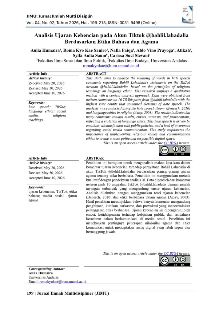 Contoh review jurnal bahlil lahadalia