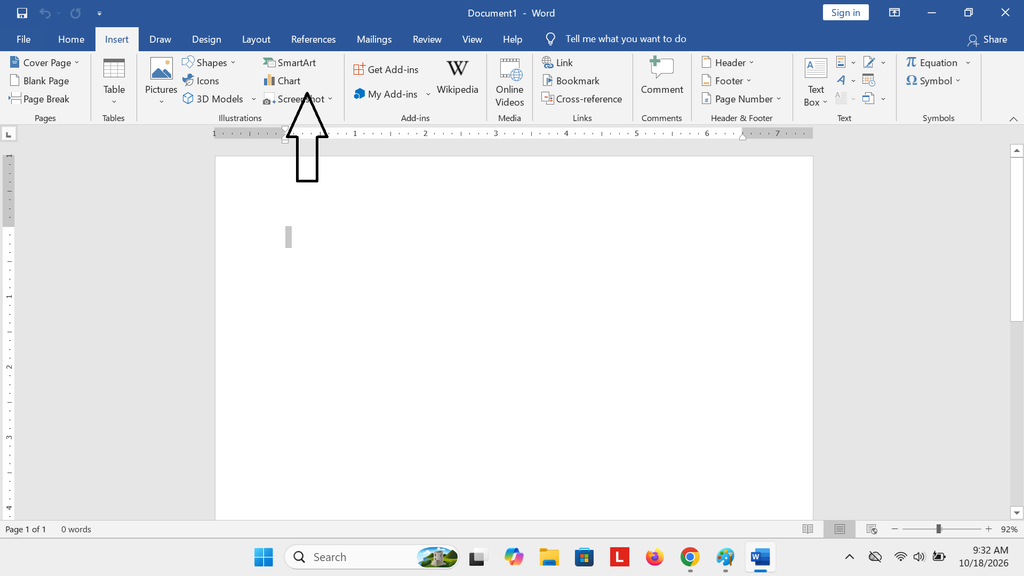 Menu Insert untuk Membuat Grafik