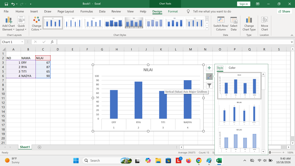 cara membuat grafik di excel