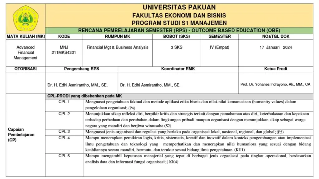 contoh rps obe