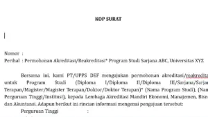Template Surat Re-Akreditasi